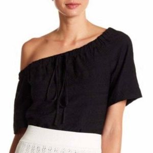 A.L.C. (ALC) Ryland asymmetric crop off-shoulder black top size 2 new w/o tags